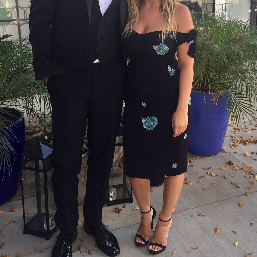 Reformation Floral Midi Dress - Marla Off Shoulder Fitted Bodice Dress